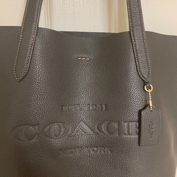 COACH CC050 Pebble Leather CAMERON Large Tote Shoulder Bag ~ BLACK ~ CC050 - Picture 2 of 9